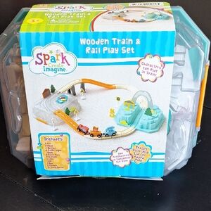Spark Create Imagine Wooden Train Set - Multicolor